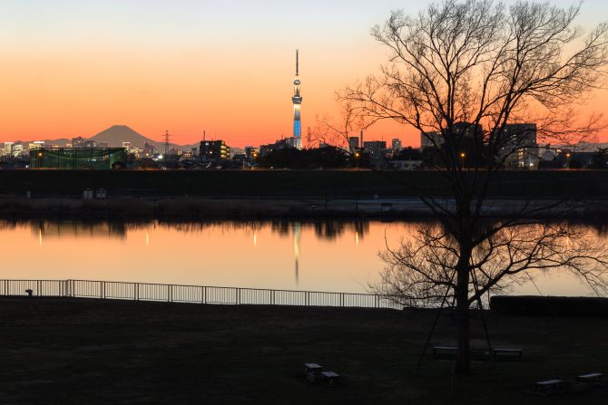 日没後の江戸川